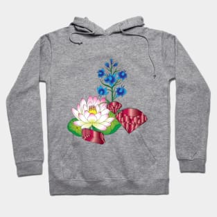 Water Lily and Larkspur Hoodie